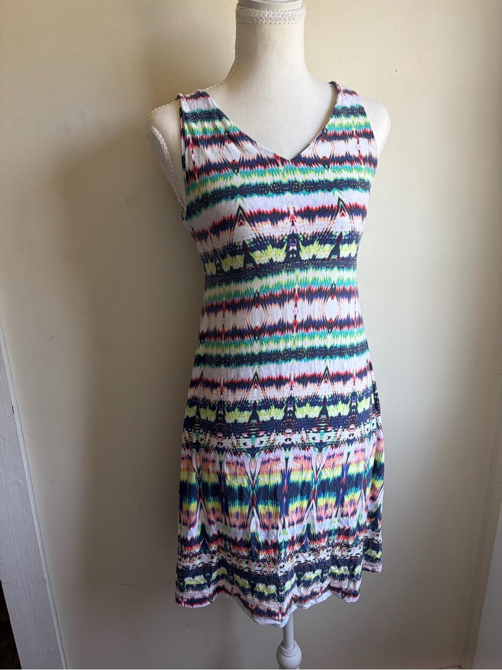 Athleta Women's XS Multicolor Sleeveless Stretch Dress Micro Modal